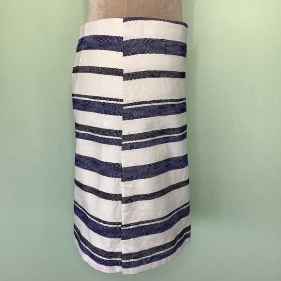 Ann Taylor LOFT Woven Cotton Blanket Short Wrap Skirt Stripes Fringe - Picture 6 of 16